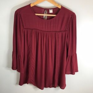 Old Navy Burgundy Peasant Blouse